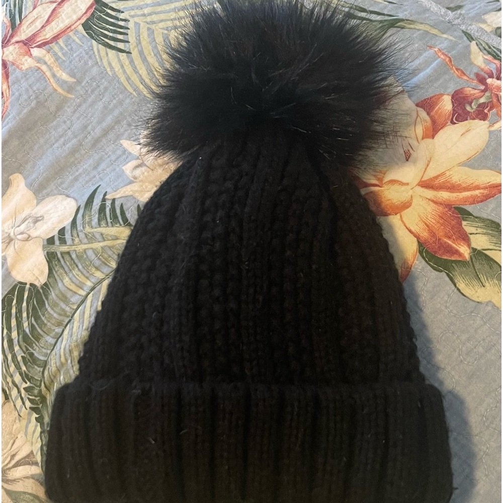Knit hat with fleece inside